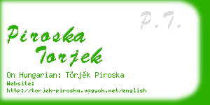 piroska torjek business card