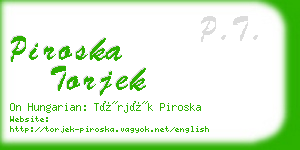 piroska torjek business card